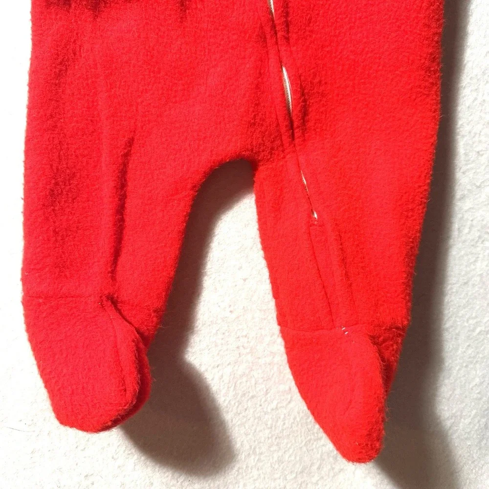 Vintage Toddle Time 0-9 Months Christmas MCM‎ Red Santa Bunting Zip JC Penny